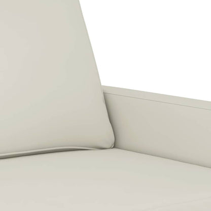 3-tlg. Sofagarnitur mit Kissen Creme Samt