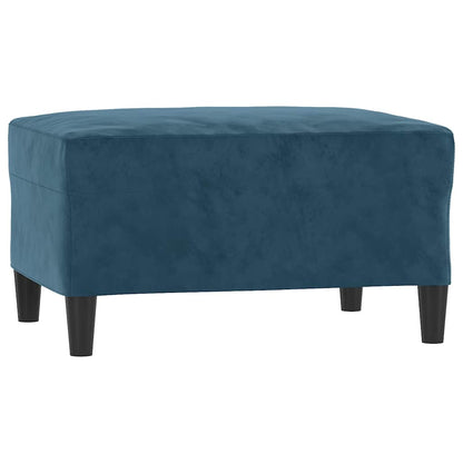 3-tlg. Sofagarnitur mit Kissen Blau Samt