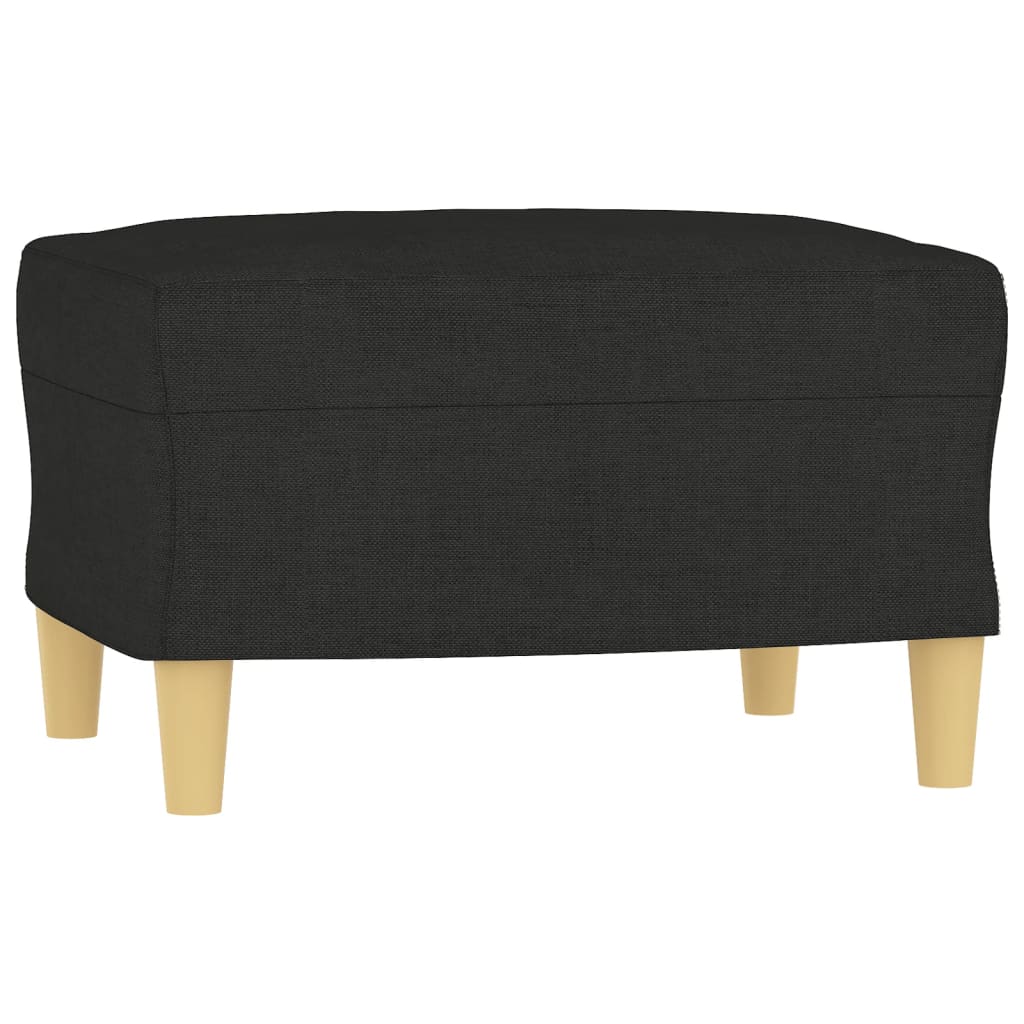 Ensemble de canapé 3 pièces avec coussins en tissu noir