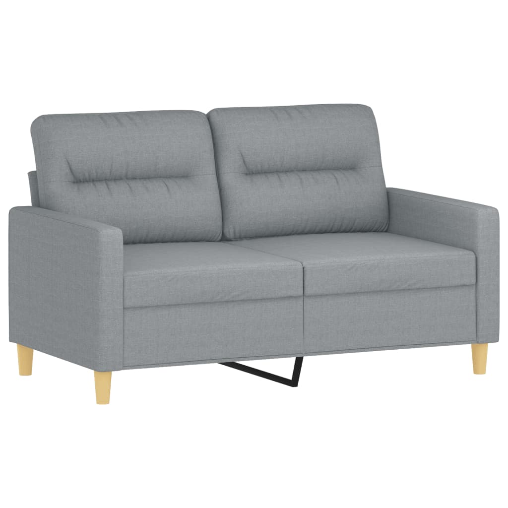 Ensemble de canapé 2 pièces avec coussins en tissu gris clair