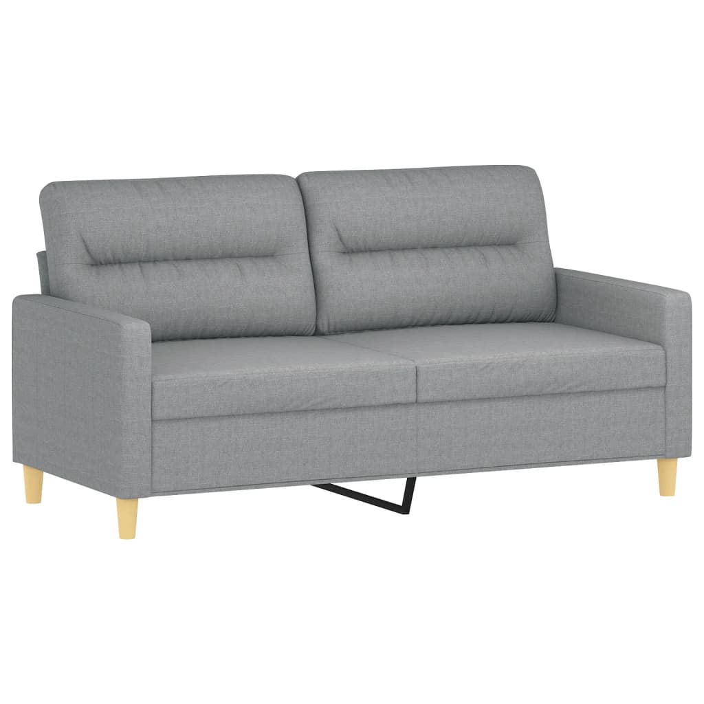 Ensemble de canapé 2 pièces avec coussins en tissu gris clair
