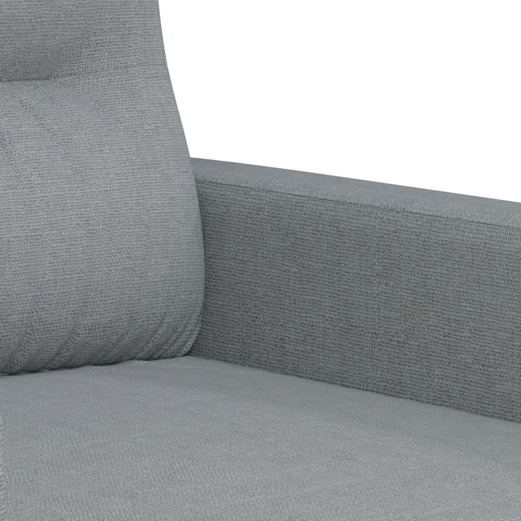 Ensemble de canapé 2 pièces avec coussins en tissu gris clair