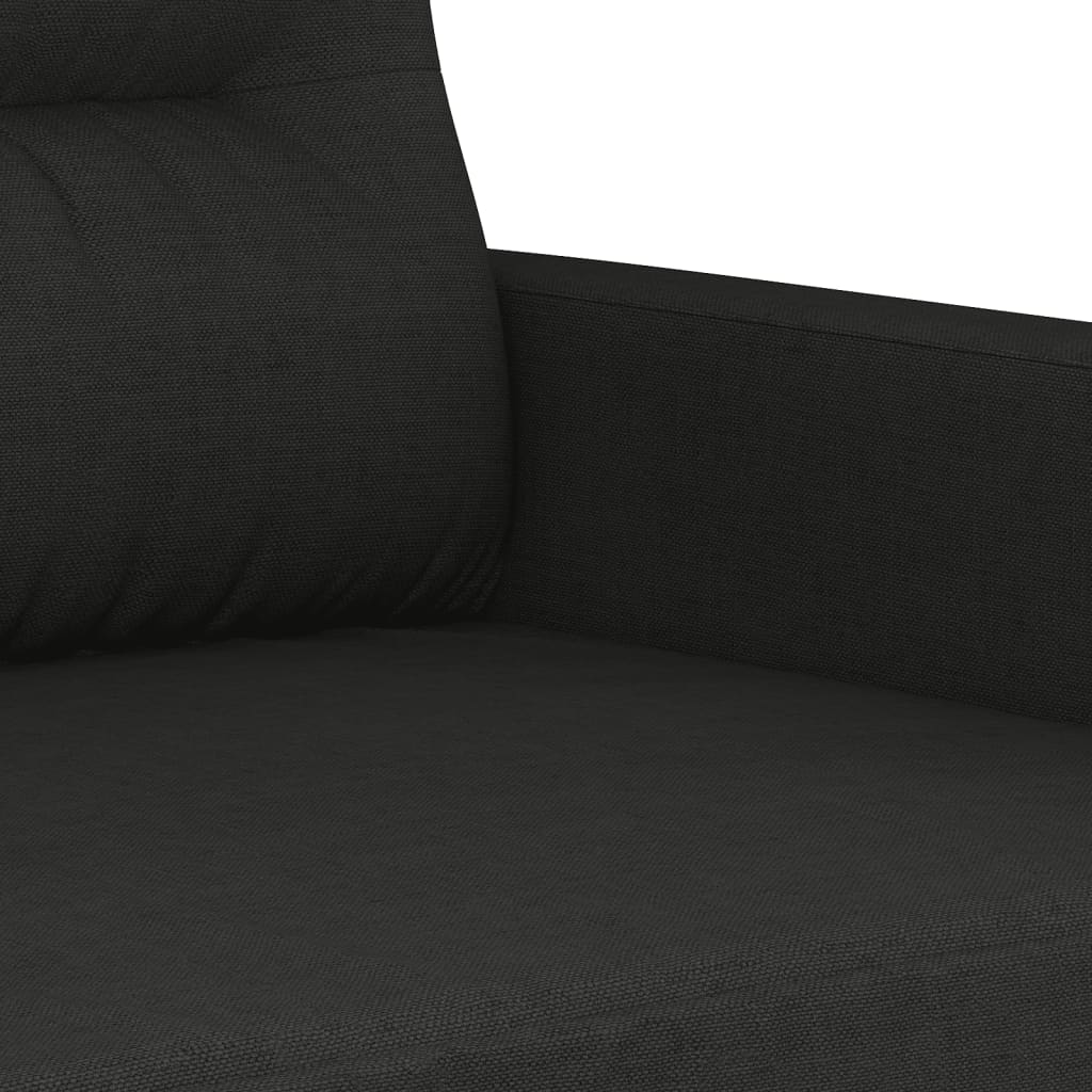 Ensemble de canapé 3 pièces avec coussins en tissu noir