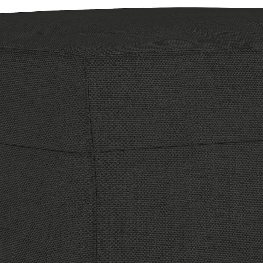 Ensemble de canapé 3 pièces avec coussins en tissu noir