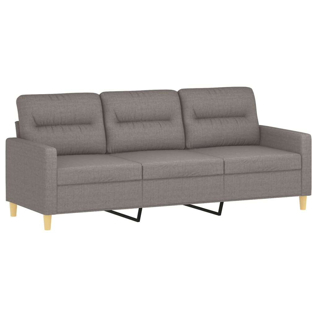 Ensemble de canapé 3 pièces avec coussins en tissu taupe