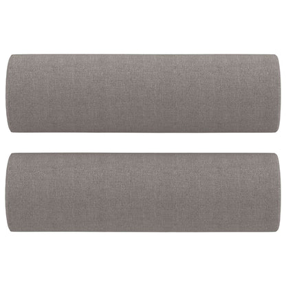 3-tlg. Sofagarnitur mit Kissen Taupe Stoff