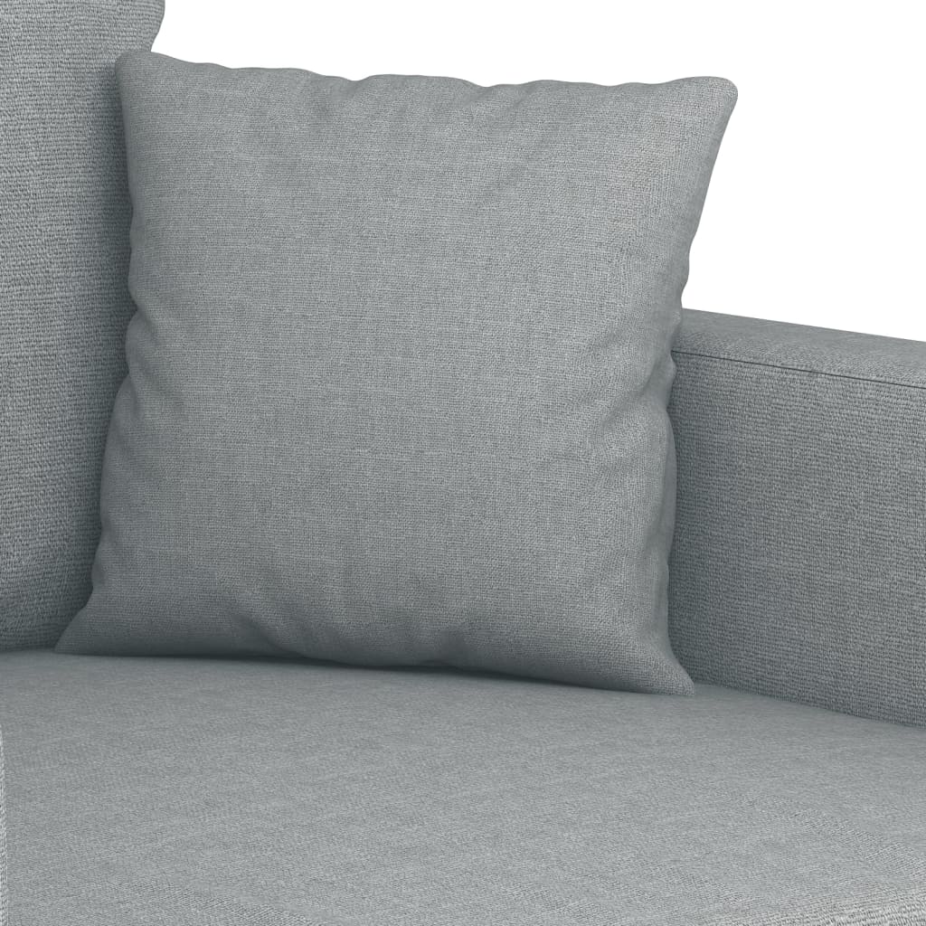 Ensemble de canapé 2 pièces avec coussins en tissu gris clair