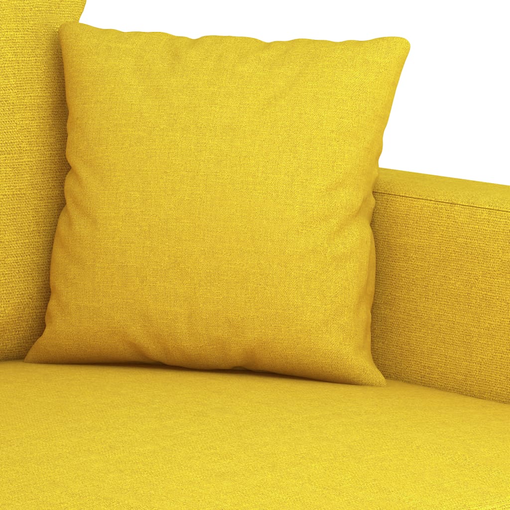 Ensemble de canapé 2 pièces avec coussins en tissu jaune clair