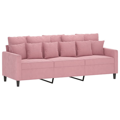 4-tlg. Sofagarnitur mit Kissen Rosa Samt