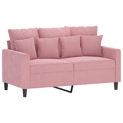 4-tlg. Sofagarnitur mit Kissen Rosa Samt