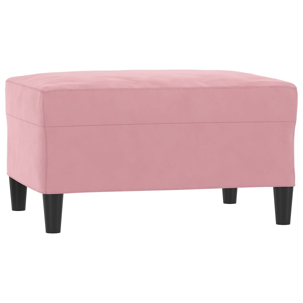 4-tlg. Sofagarnitur mit Kissen Rosa Samt