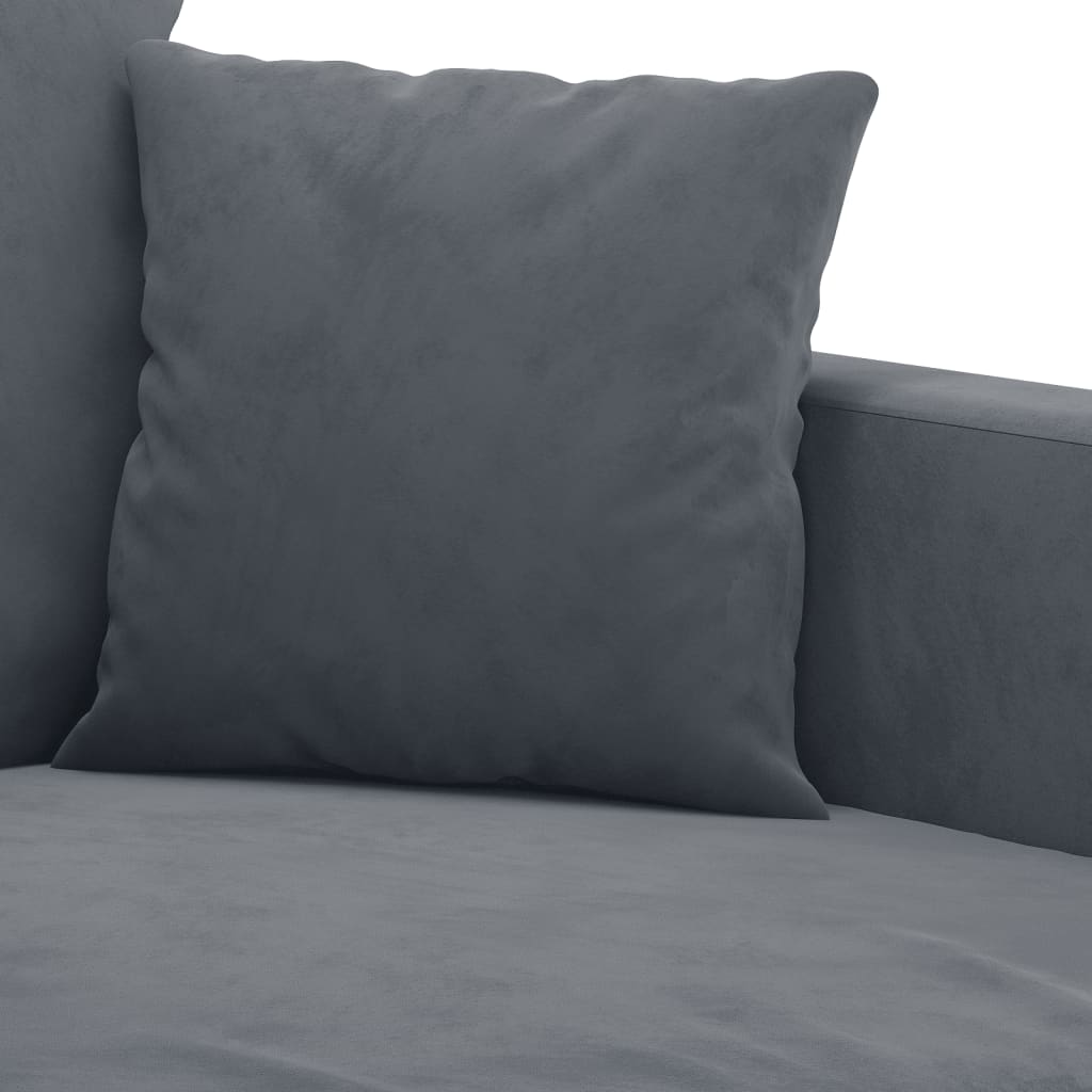 Ensemble de canapé 2 pièces avec coussins en velours gris foncé