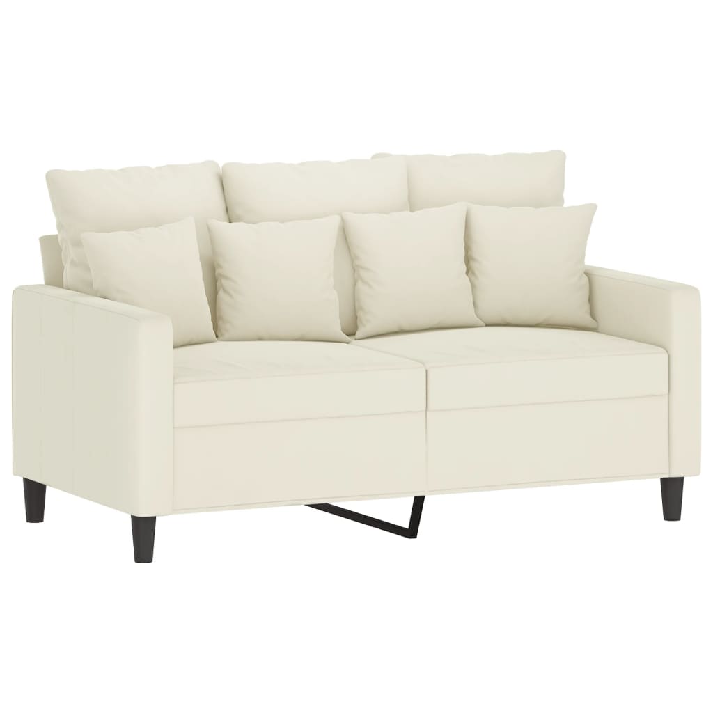 Ensemble de canapé 2 pièces avec coussins en velours crème