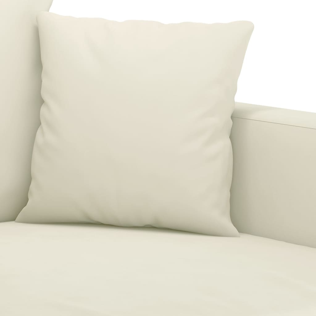 Ensemble de canapé 2 pièces avec coussins en velours crème