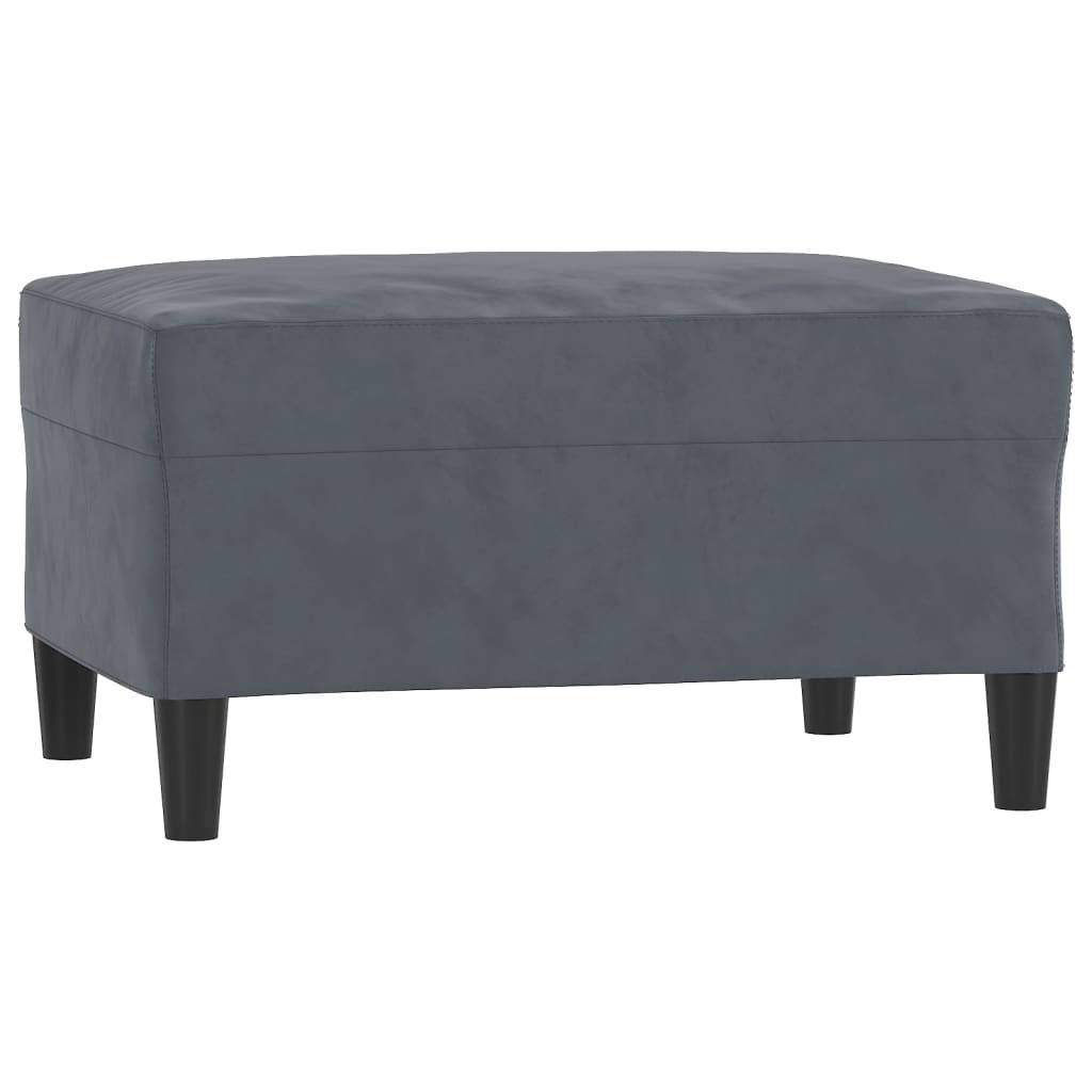 Ensemble de canapé 3 pièces avec coussins en velours gris foncé