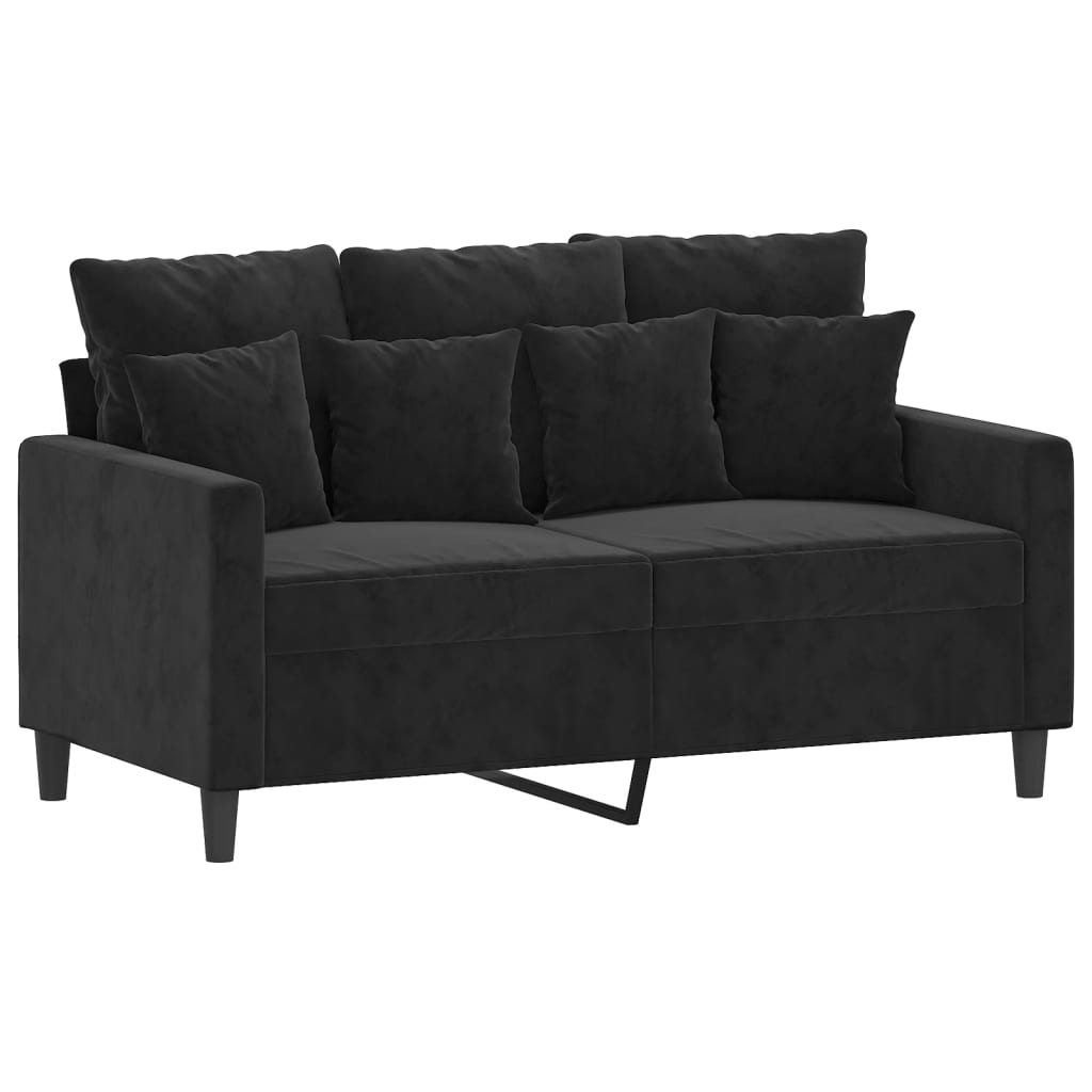 Ensemble de canapé 3 pièces avec coussins en velours noir