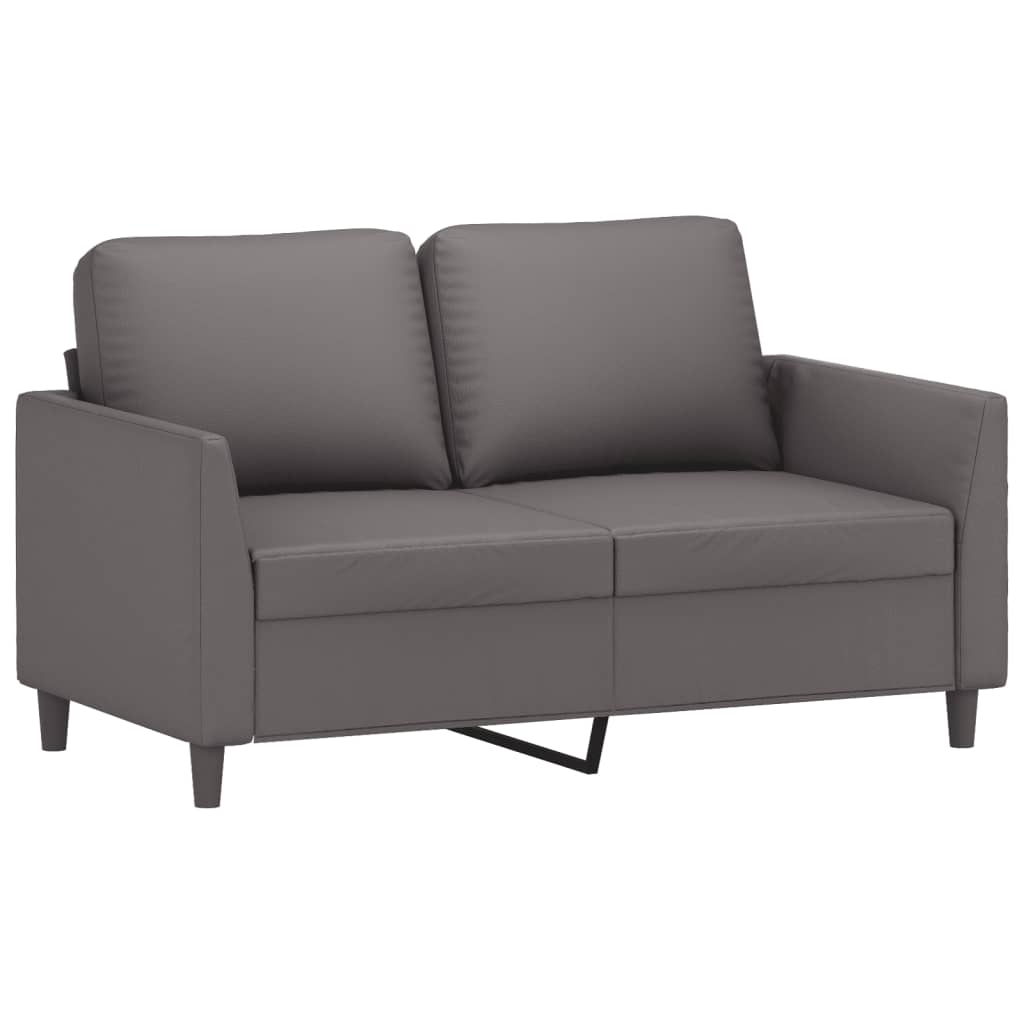 Ensemble de canapé 2 pièces avec coussins, similicuir gris