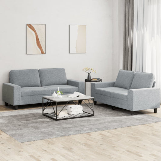 Ensemble de canapé 2 pièces en tissu gris clair