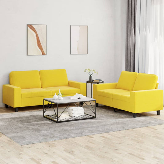 Ensemble de canapé 2 pièces en tissu jaune clair