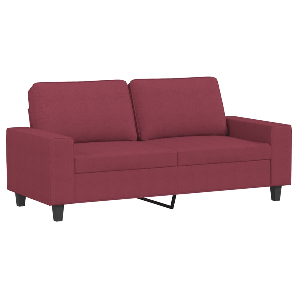 Ensemble de canapé 2 pièces en tissu rouge vin