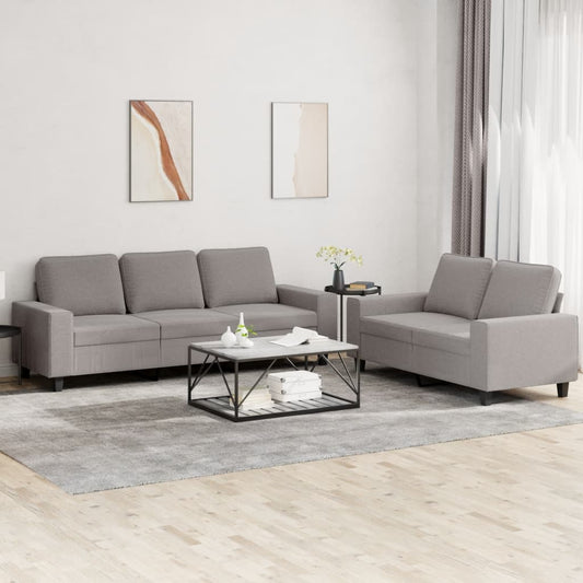 Ensemble de canapé 2 pièces en tissu taupe