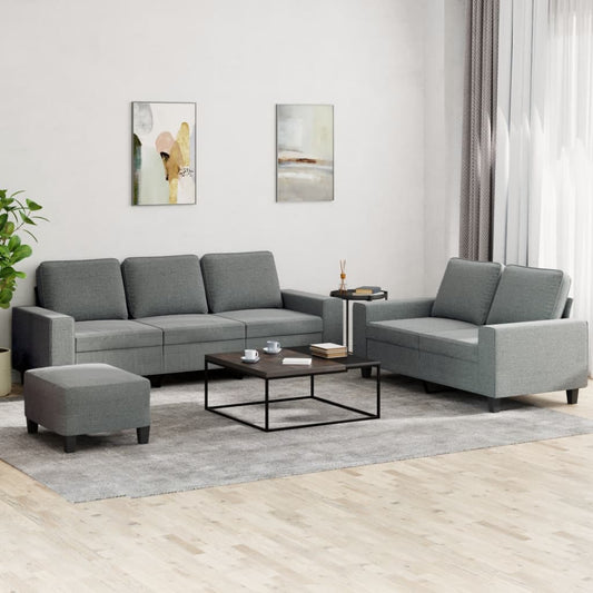 Ensemble de canapé 3 pièces en tissu gris foncé