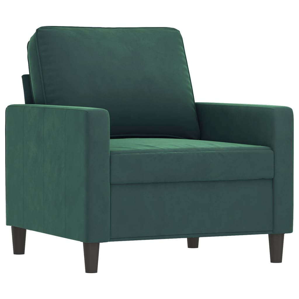 4-piece sofa set dark green velvet