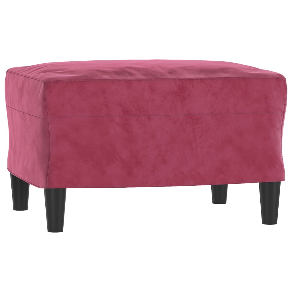3-piece sofa set with cushions wine red velvet