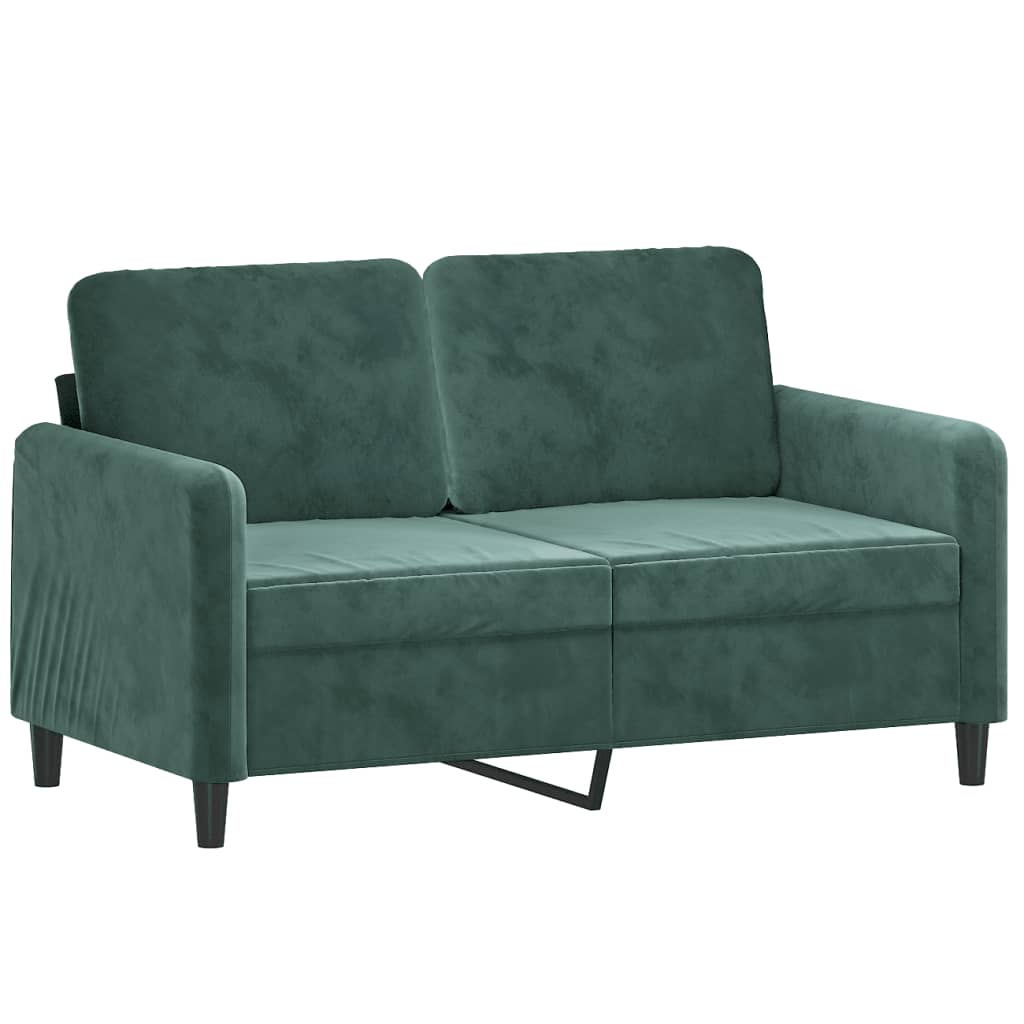 3-piece sofa set with cushions dark green velvet