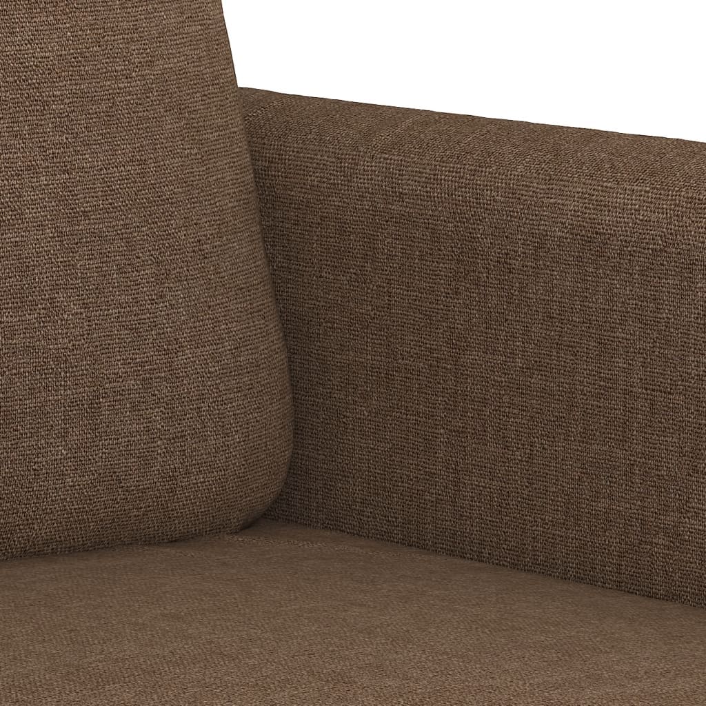 4-tlg. Sofagarnitur mit Kissen Braun Stoff
