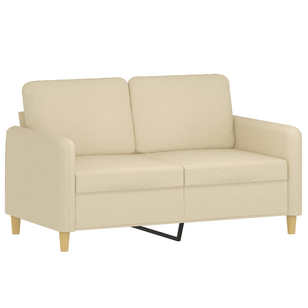 4-tlg. Sofagarnitur mit Kissen Creme Stoff