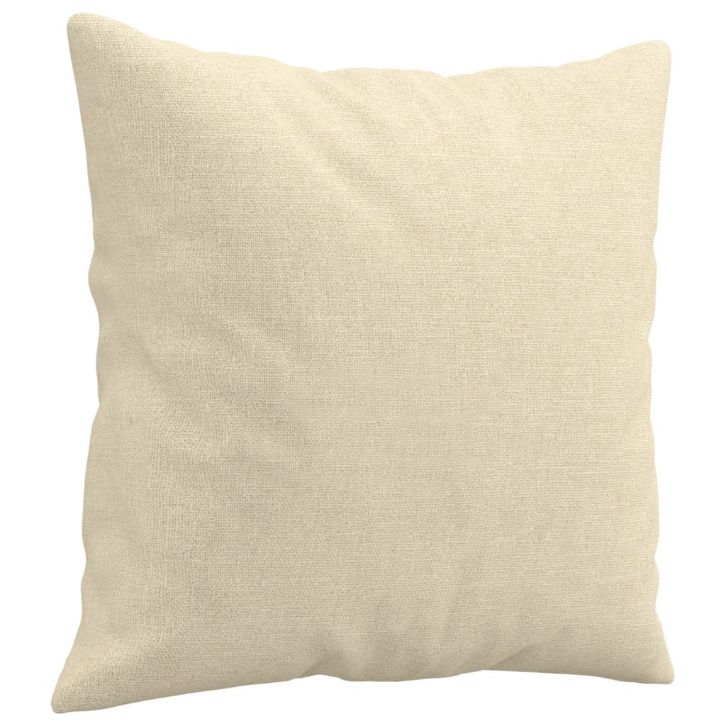 4-tlg. Sofagarnitur mit Kissen Creme Stoff