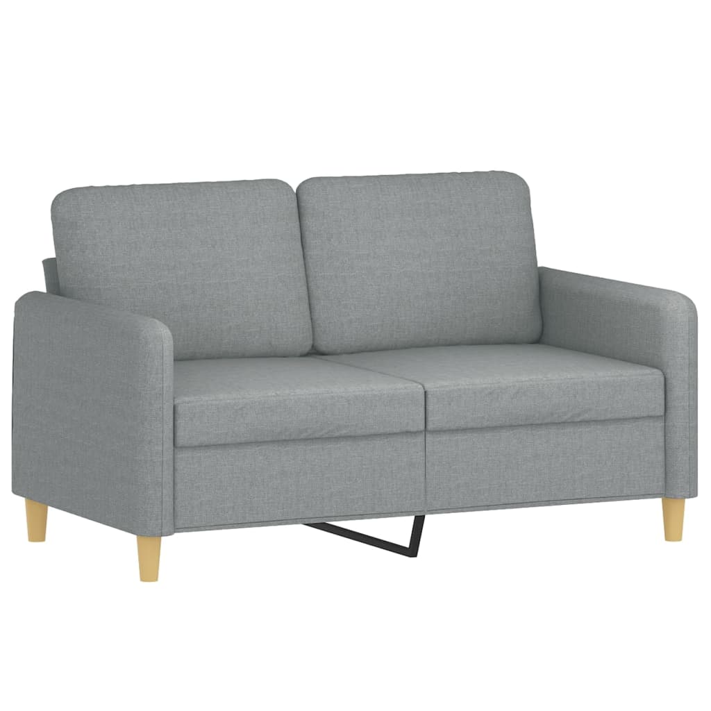 3-piece sofa set with cushions in light grey fabric