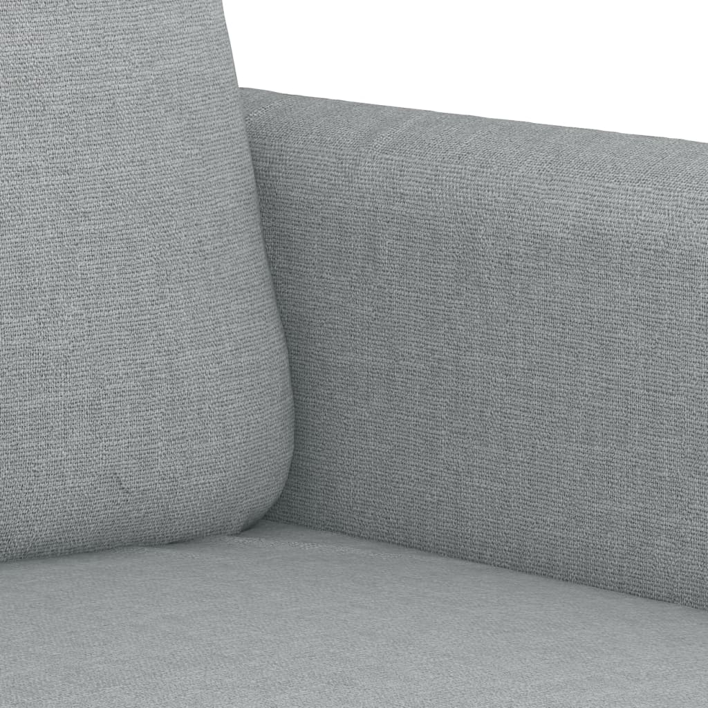 3-piece sofa set with cushions in light grey fabric