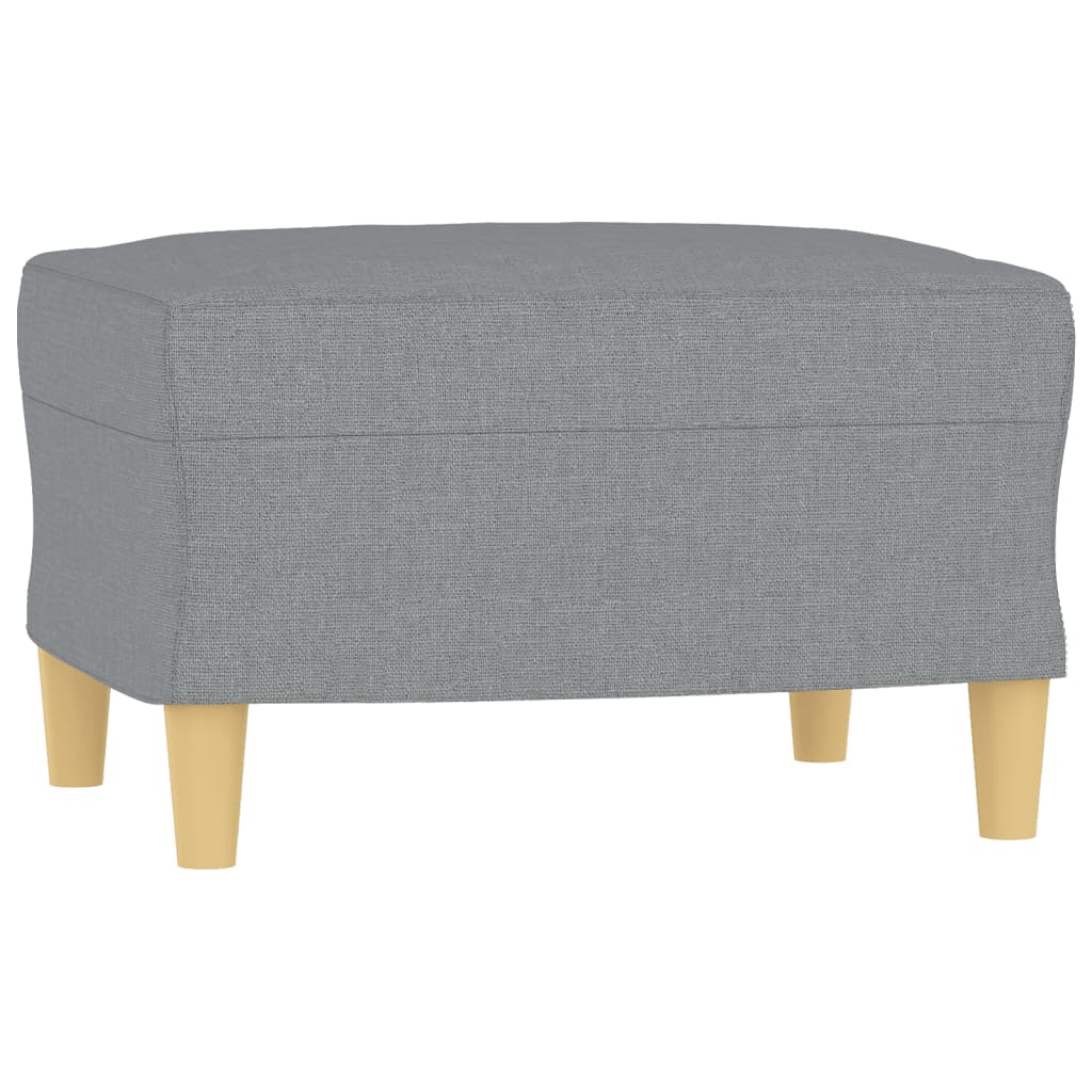 3-piece sofa set with cushions in light grey fabric