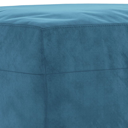 4-tlg. Sofagarnitur mit Kissen Blau Samt