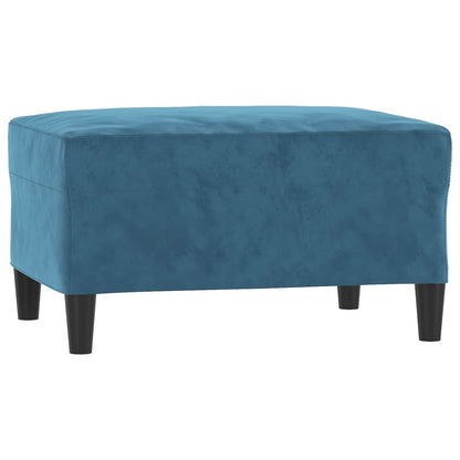 4-tlg. Sofagarnitur mit Kissen Blau Samt
