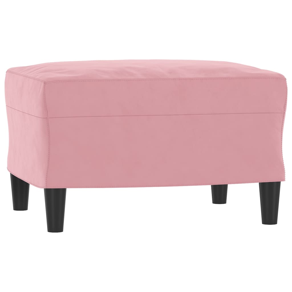 3-tlg. Sofagarnitur mit Kissen Rosa Samt