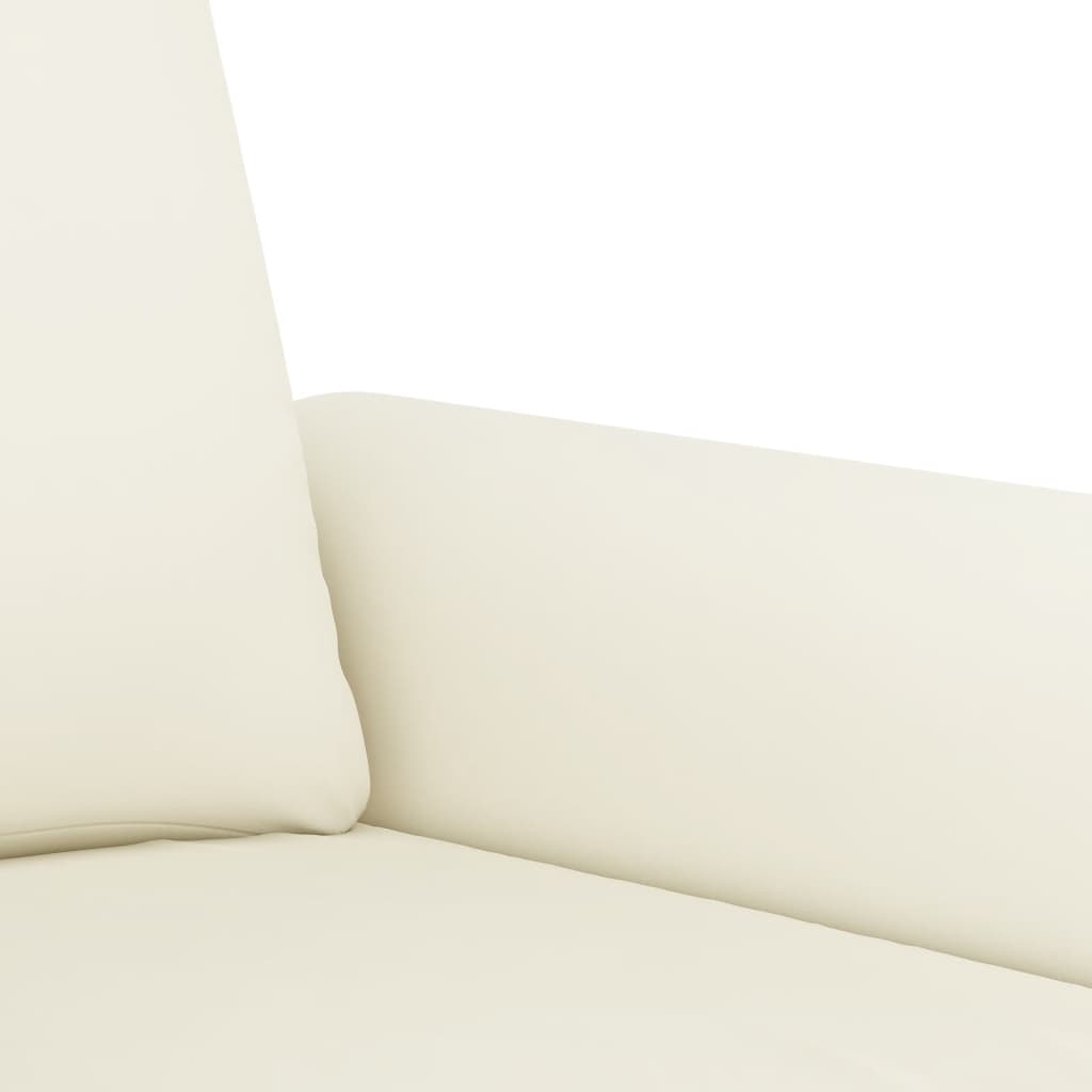 3-tlg. Sofagarnitur mit Kissen Creme Samt