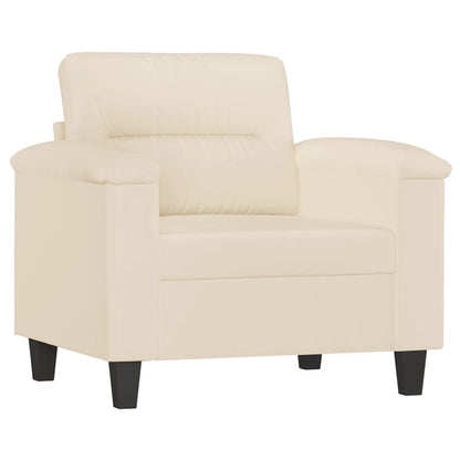 4-tlg. Sofagarnitur mit Kissen Beige Mikrofasergewebe