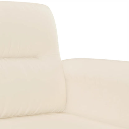 4-tlg. Sofagarnitur mit Kissen Beige Mikrofasergewebe