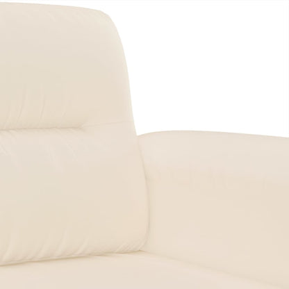 3-tlg. Sofagarnitur mit Kissen Beige Mikrofasergewebe