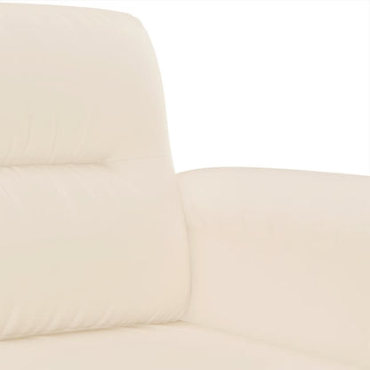 3-tlg. Sofagarnitur mit Kissen Beige Mikrofasergewebe