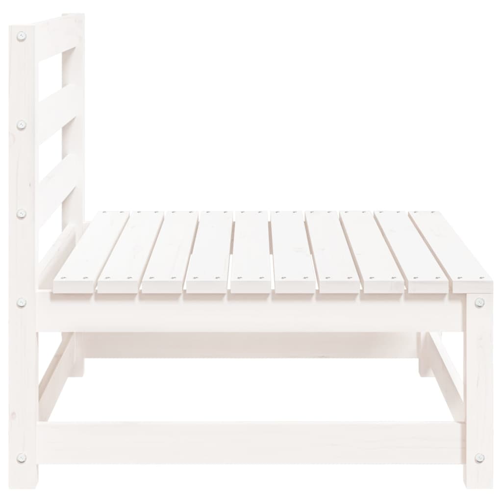 Canapé de jardin sans accoudoirs blanc 70x70x67 cm en bois de pin massif