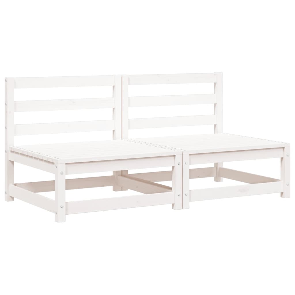 Canapés de jardin sans accoudoirs 2 pcs. Blanc 70x70x67 cm bois de pin