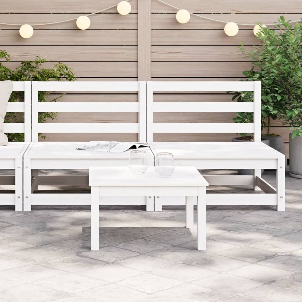 Canapés de jardin sans accoudoirs 2 pcs. Blanc 70x70x67 cm bois de pin