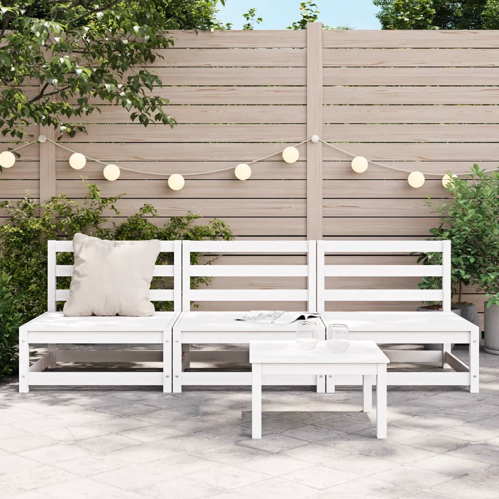 Canapés de jardin sans accoudoirs 3 pcs. Blanc 70x70x67 cm bois de pin