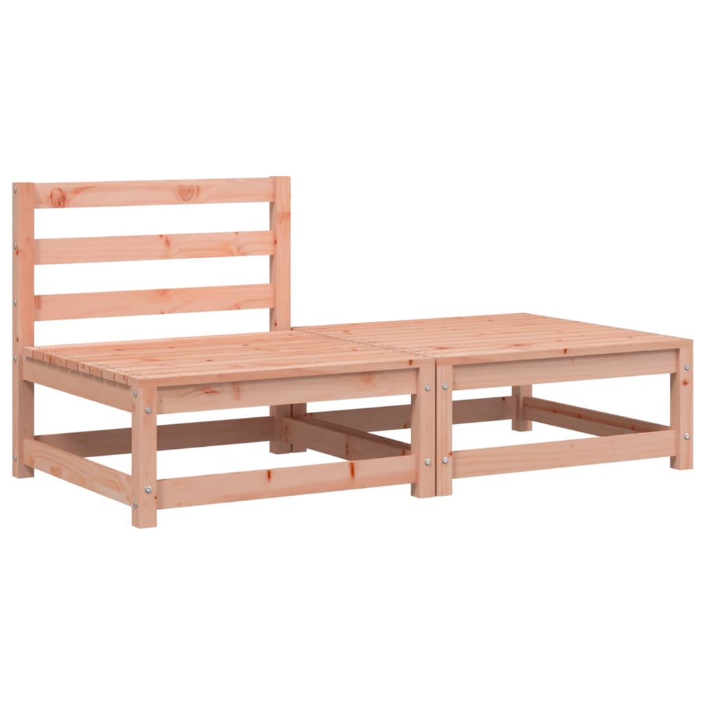 Canapé de jardin sans accoudoirs avec tabouret en bois de sapin de Douglas massif