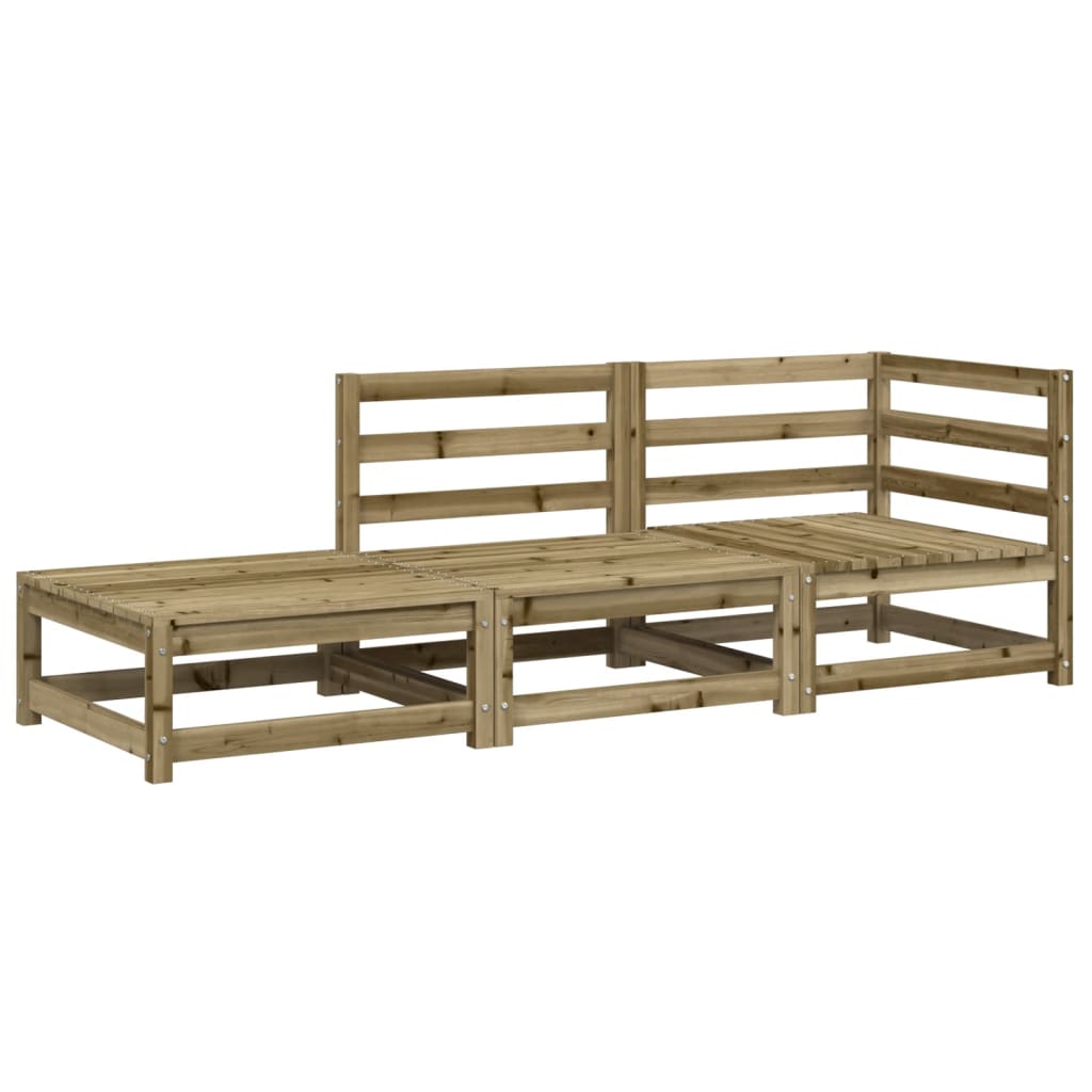 Gartensofa mit Hocker 2-Sitzer Kiefernholz Imprägniert