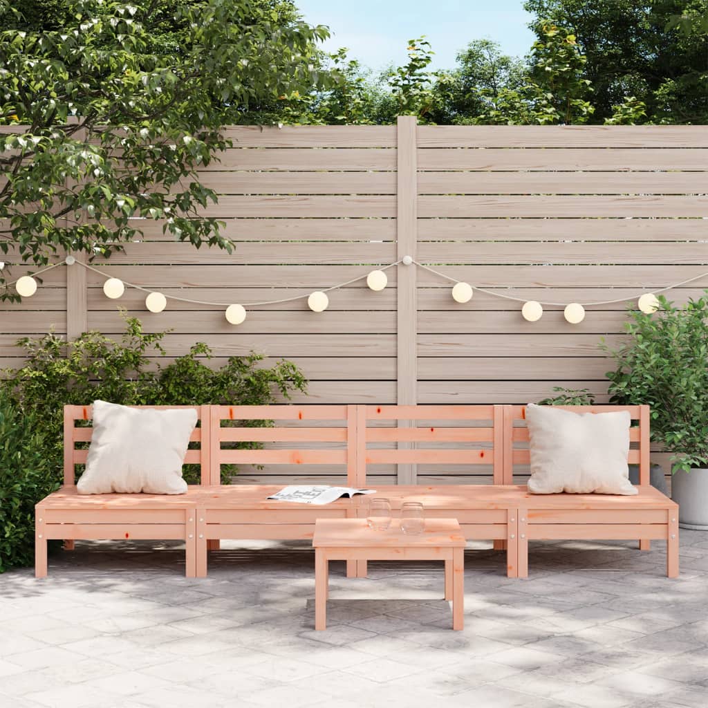 Canapés de jardin sans accoudoirs 4 pièces en bois de Douglas massif.